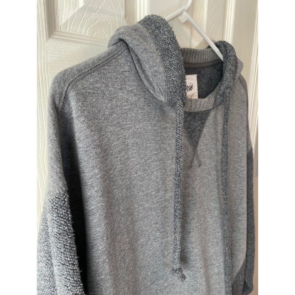 Aerie Hoodie Women XS Gray Mixed Texture Boucle Oversized Pullover Soft Cozy - Picture 4 of 15